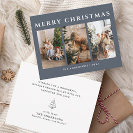 ほこりっぽいブルーメリークリスマスファミリーの写真 シーズンカード