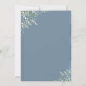 ほこりっぽいブルーユーカリ緑のリハーサルのディナー 招待状 (裏面)