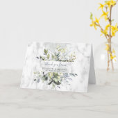 ほこりっぽいブルーユーカリ緑の多肉食ありがとう カード (黄色い花)