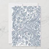 ほこりっぽいブルーラインアートワイルドフラワー 招待状 (裏面)