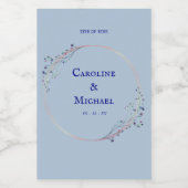 ほこりっぽいブルーリカー結婚ワインのミニラベルセット ワインラベル (シングルラベル)