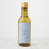 ほこりっぽいブルーリカー結婚ワインのミニラベルセット ワインラベル (正面)