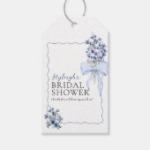 ほこりっぽいブルーリボンボウカラーリリーありがとう好意 ギフトタグ (正面)