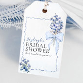 ほこりっぽいブルーリボンボウカラーリリーありがとう好意 ギフトタグ