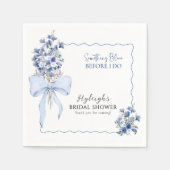 ほこりっぽいブルーリボンボーカラーリリーエレガントパーティー スタンダードカクテルナプキン (正面)