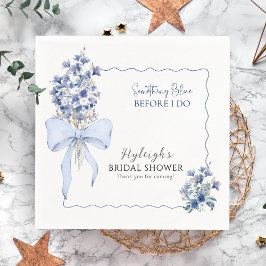 ほこりっぽいブルーリボンボーカラーリリーエレガントパーティー スタンダードカクテルナプキン