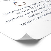 ほこりっぽいブルーリングや輪にフローラブライダルシャワー ポスター (角)