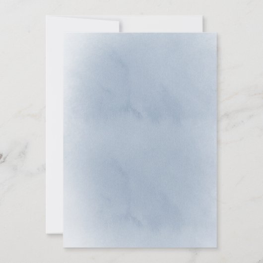 ほこりっぽいブルーリースウォーターカラーバウティゾ招待状 招待状 (裏面)