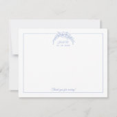 ほこりっぽいブルーリースカップルイニシャル縁ど文具 ノートカード (正面)