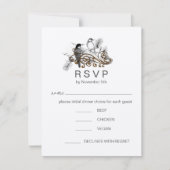 ほこりっぽいブルーロマンチックな木ペッカーラブバードRSVP 招待状 (正面)