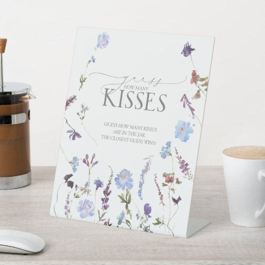 ほこりっぽいブルーワイルドフラワーどのぐらいのキス 台座サイン (インサイチュ)