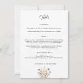 ほこりっぽいブルーワイルドフラワーの予算結婚すべて 招待状 (裏面)