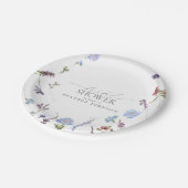 ほこりっぽいブルーワイルドフラワーウォーターブライダルシャワー ペーパープレート (アングル)