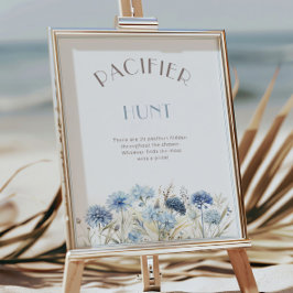 ほこりっぽいブルーワイルドフラワーパシファイヤー狩りベビーシャワー ポスター