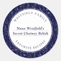 ほこりっぽいブルーワイルドフラワーファミリーレシピ食品ラベル