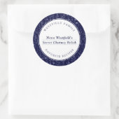 ほこりっぽいブルーワイルドフラワーファミリーレシピ食品ラベル ラウンドシール (バッグ)