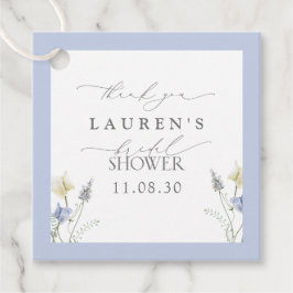 ほこりっぽいブルーワイルドフラワーブライダルシャワーありがとう フェイバータグ