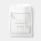 ほこりっぽいブルーワイルドフラワーブライダルシャワーありがとう フェイバーバッグ (正面)
