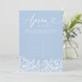 ほこりっぽいブルーワイルドフラワーブライダルシャワーエプロンゲーム 招待状 (スタンド正面)