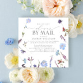 ほこりっぽいブルーワイルドフラワーブライダルシャワーバイメール 招待状
