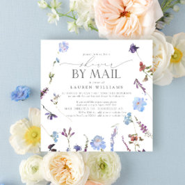ほこりっぽいブルーワイルドフラワーブライダルシャワーバイメール 招待状