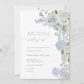 ほこりっぽいブルーワイルドフラワーブライダルシャワー招待 招待状 (正面)