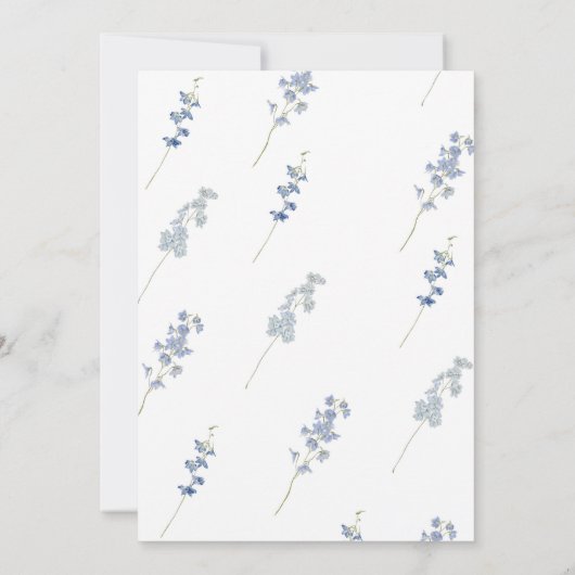 ほこりっぽいブルーワイルドフラワーブライダルシャワー招待 招待状 (裏面)