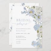 ほこりっぽいブルーワイルドフラワーブライダルシャワー招待 招待状 (正面/裏面)