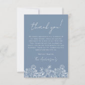 ほこりっぽいブルーワイルドフラワーベビーイン開花ベビーシャワー サンキューカード (正面)