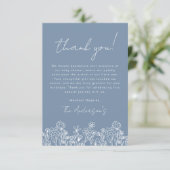 ほこりっぽいブルーワイルドフラワーベビーイン開花ベビーシャワー サンキューカード (スタンド正面)
