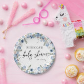 ほこりっぽいブルーワイルドフラワーベビーシャワー紙プレート ペーパープレート (パーティー)