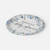 ほこりっぽいブルーワイルドフラワーベビーシャワー紙プレート ペーパープレート (アングル)