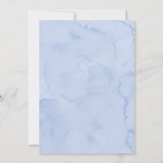 ほこりっぽいブルーワイルドフラワーベビーシャワー 招待状 (裏面)