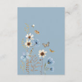 ほこりっぽいブルーワイルドフラワー牧草地男の赤ちゃん エンクロージャーカード (裏面)