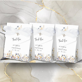 ほこりっぽいブルーワイルドフラワー結婚ズBOHO's Thank You フェイバーボックス