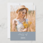 ほこりっぽいブルーワイルドフラワー開花卒業パーティーボホ 招待状 (裏面)