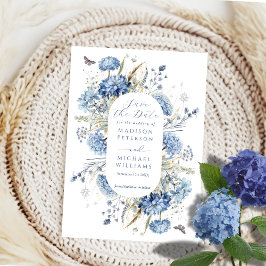 ほこりっぽいブルーワイルドフラワー&バタフライエレガントな結婚式 セーブザデート