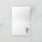 ほこりっぽいブルーワイルドフラワー&バタフライ結婚ズ サンキューカード (内部)