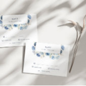 ほこりっぽいブルーワイルドフラワーRSVP応答カード 出欠カード