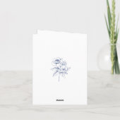 ほこりっぽいブルーヴィンテージチノイスリーベビーシャワー サンキューカード (裏面)