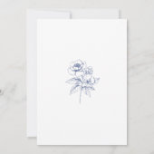 ほこりっぽいブルーヴィンテージフローラチノイスリー赤ちゃんシャワー 招待状 (裏面)