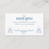 ほこりっぽいブルーヴィンテージフローラナースベビーシャワーオムツ エンクロージャーカード (正面)