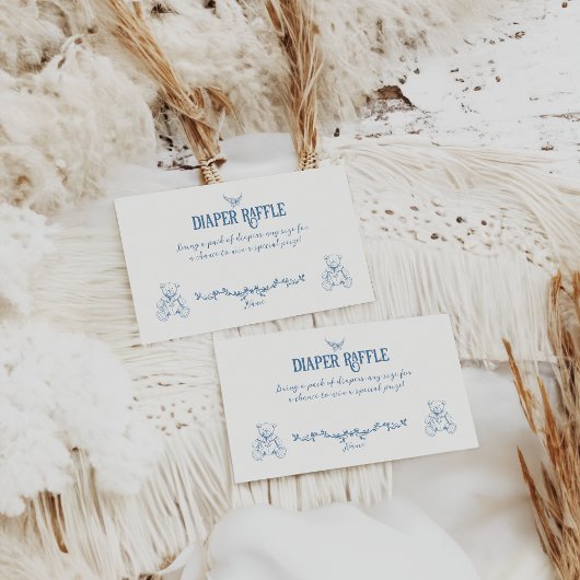 ほこりっぽいブルーヴィンテージフローラナースベビーシャワーオムツ エンクロージャーカード