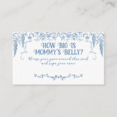 ほこりっぽいブルーヴィンテージフローラナースベビーシャワーゲーム エンクロージャーカード (正面)