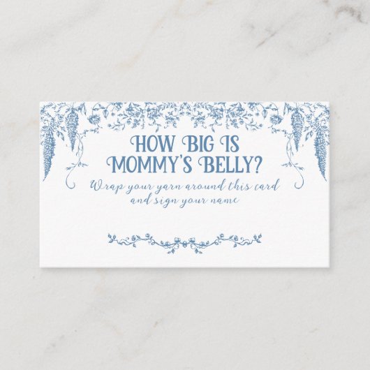 ほこりっぽいブルーヴィンテージフローラナースベビーシャワーゲーム エンクロージャーカード (正面)