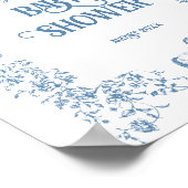 ほこりっぽいブルーヴィンテージフローラベビーシャワーへようこそ ポスター (角)