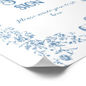 ほこりっぽいブルーヴィンテージフローラベビーシャワーカスタム ポスター (角)