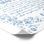 ほこりっぽいブルーヴィンテージフローラ深夜おむつ ポスター (角)