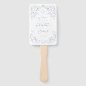 ほこりっぽいブルーヴィンテージフローリッシュモノグラムプログラム ハンドファン (正面)