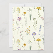 ほこりっぽいブルー小さなワイルドフラワー赤ちゃんシャワー 招待状 (裏面)